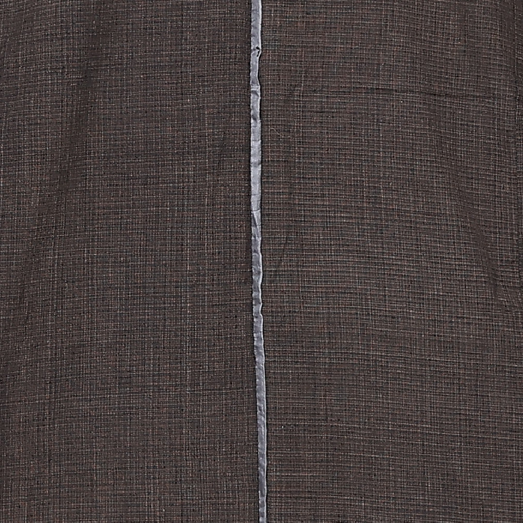 アンティーク 木綿の紬（書生絣） 洗える着物 単衣 身丈150cm 裄丈63cm 木綿 Cランク Sサイズ 棒衿 肩当て 格子 茶系 1216-13078