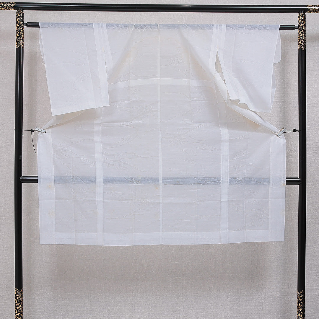 夏物 洗える着物 麻の長襦袢 単衣 身丈122cm 裄丈59cm 麻 Cランク Sサイズ 無地 白系 LP 1239-16508