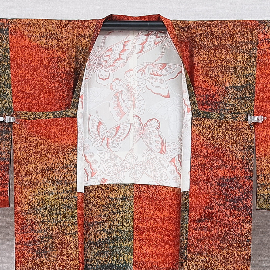 道行コート 袷 身丈86cm 裄丈63cm 正絹 Sランク Sサイズ セミフォーマル ポケットあり 抽象柄 多色系 1263-16865