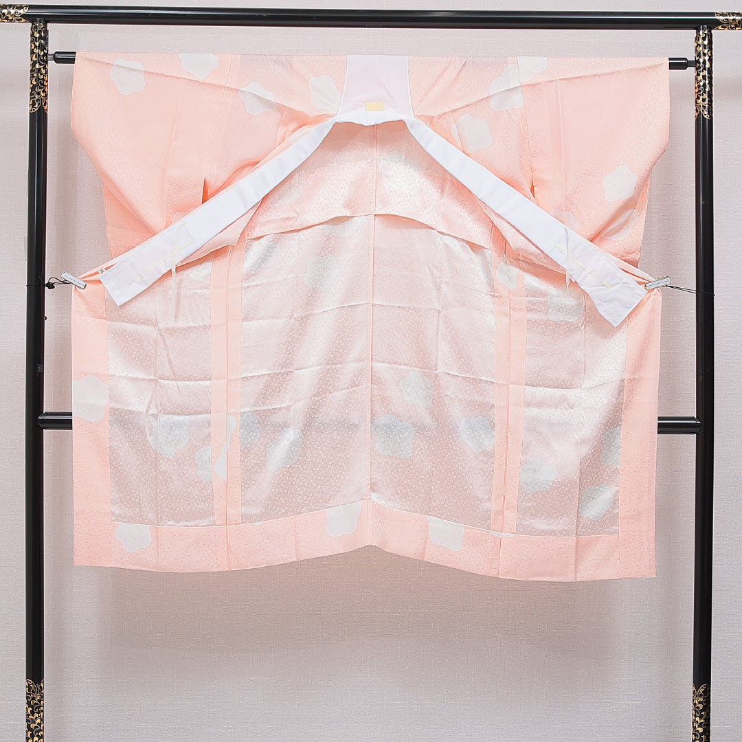 長襦袢 洗える着物 無双袖 身丈121cm 裄丈62cm ポリエステル Sランク Sサイズ 梅 ピンク系 1229-16696