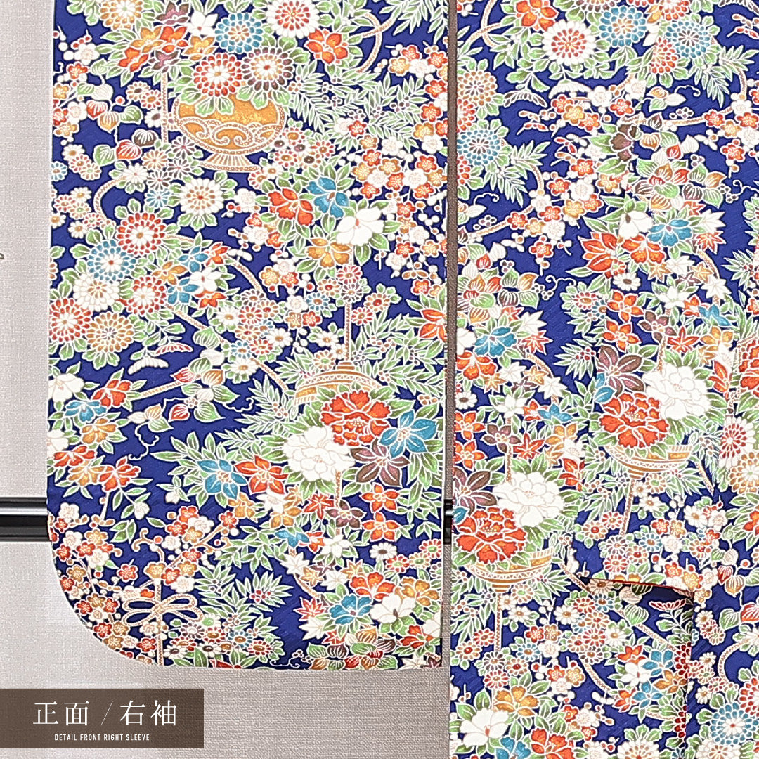 振袖 袷 身丈160cm 裄丈63cm フォーマル Bランク Lサイズ 正絹 広衿 壺 菊 1213-F0652