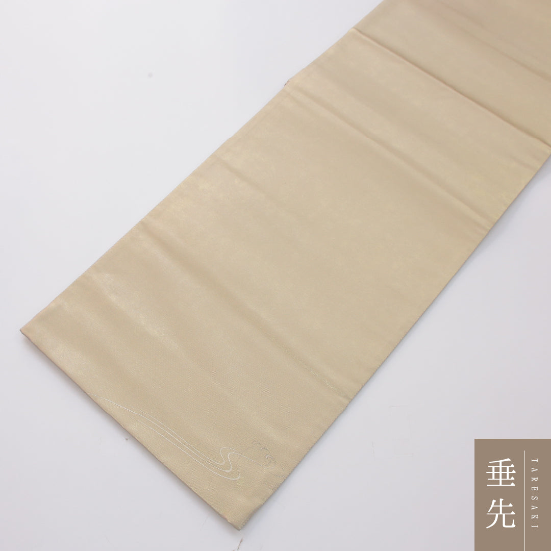 袋帯 帯丈448cm 正絹 ポイント柄 セミフォーマル 丸文 金系 1243-02327