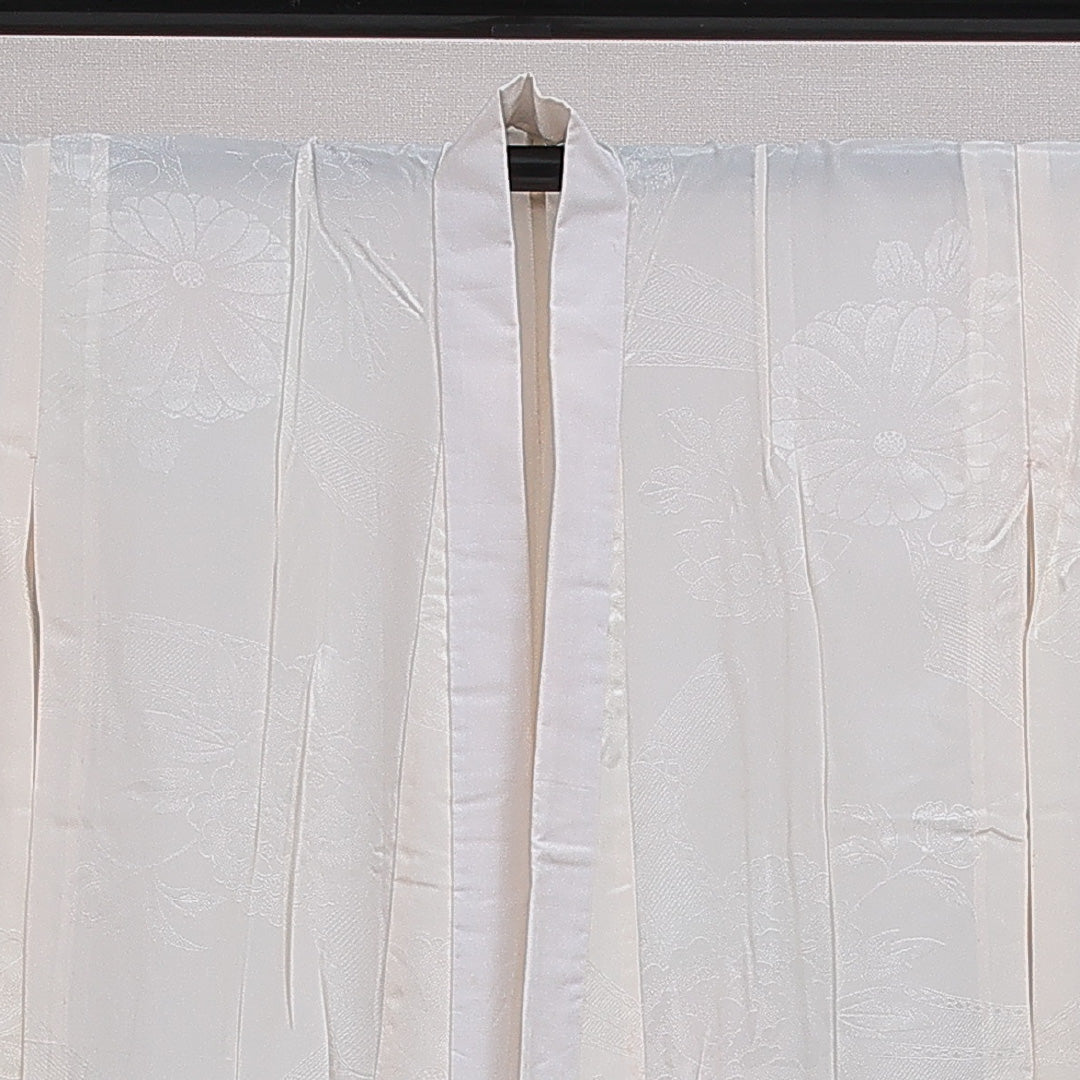 長襦袢 無双袖 身丈138cm 裄丈61cm 正絹 Bランク 2XLサイズ 菊 ピンク系 RP 1239-16612