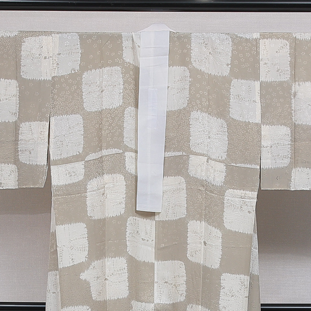 長襦袢 無双袖 身丈120cm 裄丈65cm 正絹 Sランク Sサイズ 創作柄 素朴 落ち着き グレー系 RP 1239-16474