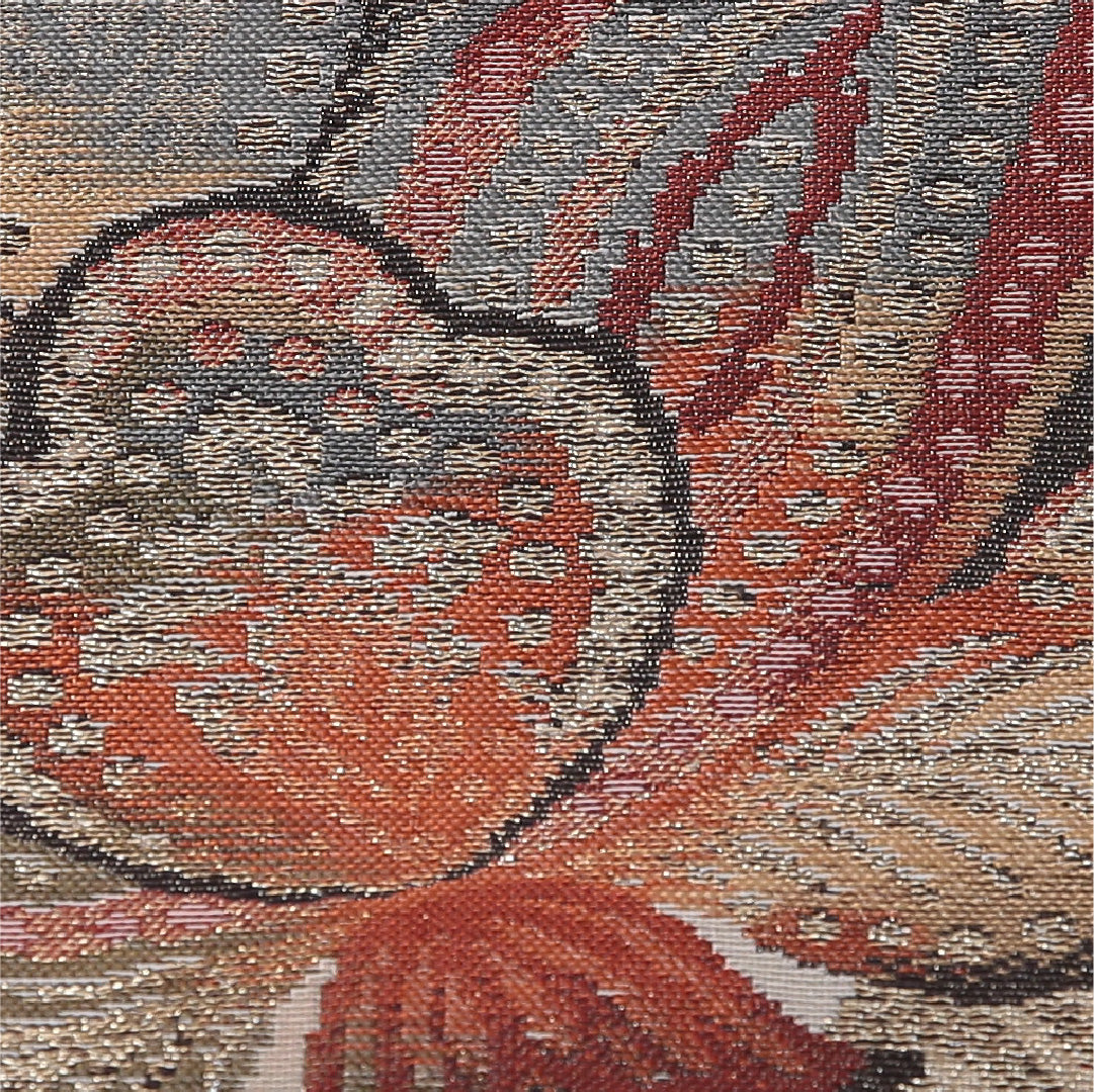 アンティーク 八寸名古屋帯 帯丈364cm セミフォーマル 開き仕立て ポイント柄 Aランク 正絹 綴れ織 ペルシャ文様 ベージュ系 多色系 1224-03688