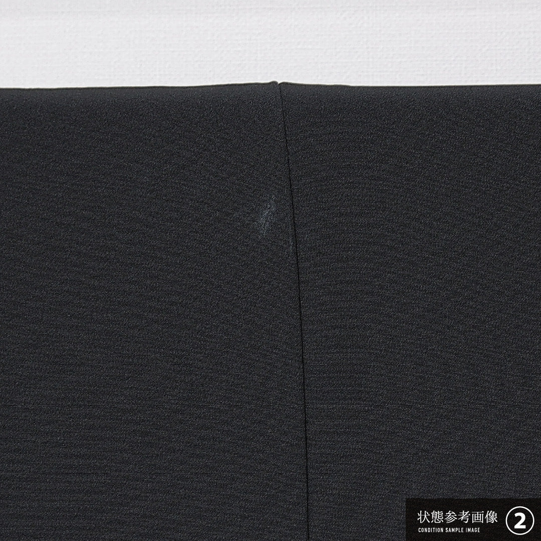 黒留袖 袷 身丈155cm 裄丈62cm 三つ紋 三つ橘 フォーマル Bランク Mサイズ 正絹 比翼仕立て 広衿 牡丹 金駒刺繍 1211-F0681