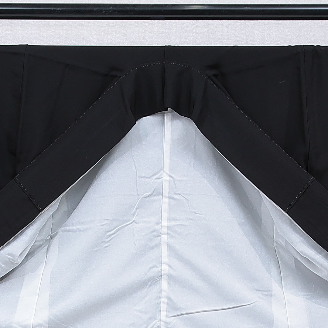 黒留袖 袷 身丈161cm 裄丈66cm 五つ紋 五三桐 フォーマル Sランク Lサイズ 正絹 比翼仕立て 広衿 花車 七宝 梅 1211-F0764