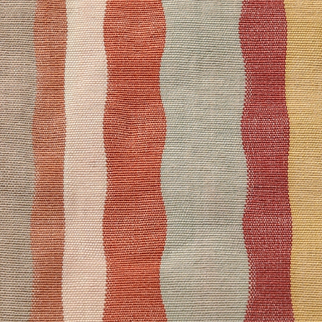 九寸名古屋帯 帯丈349cm カジュアル 名古屋仕立て 全通 Bランク 正絹 縞 多色系 1224-03825