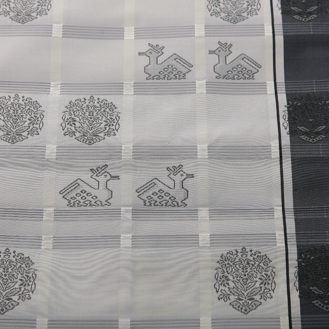 袋帯 帯丈436cm フォーマル 六通 帯芯なし Cランク 正絹 有栖川文 グレー系 1223-02066