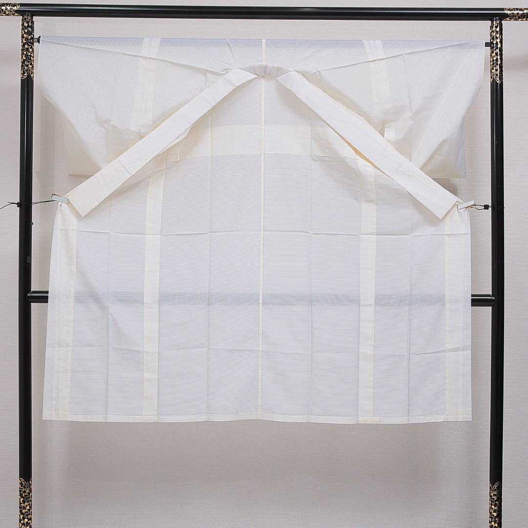 夏物 長襦袢 絽 身丈127cm 裄丈64cm 正絹 Sランク Mサイズ 無地 クリーム系 RP 1239-16559