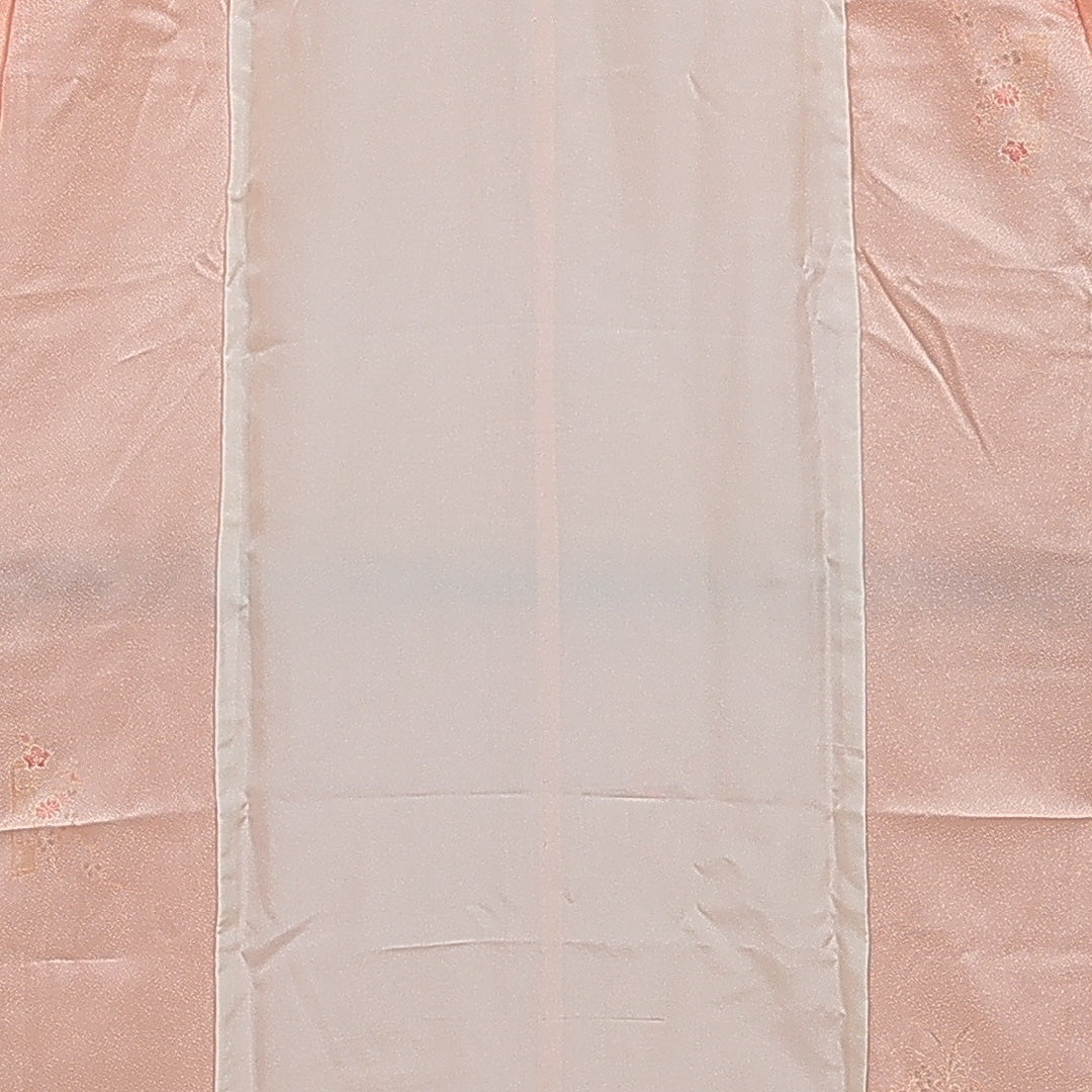 長襦袢 無双袖 身丈140cm 裄丈66cm 正絹 Sランク 3XLサイズ 居敷当て 生け花 朱系 RP 1239-16619