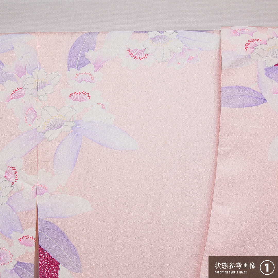 振袖 袷 身丈163cm 裄丈65cm フォーマル Aランク Lサイズ 正絹 広衿 桜 1213-F0731