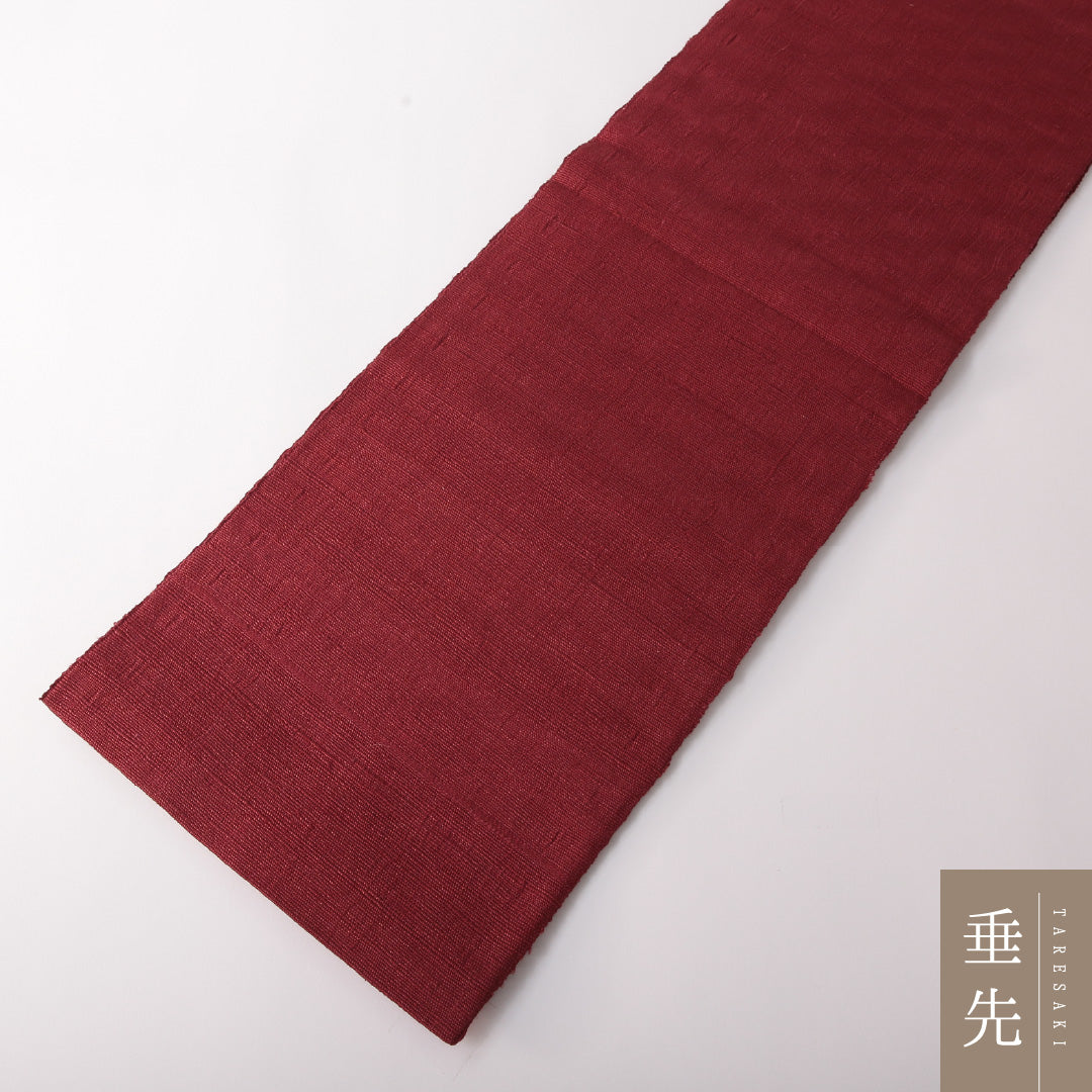袋帯（紬） 帯丈444cm 正絹 全通 カジュアル 抽象柄 赤系 1243-01801