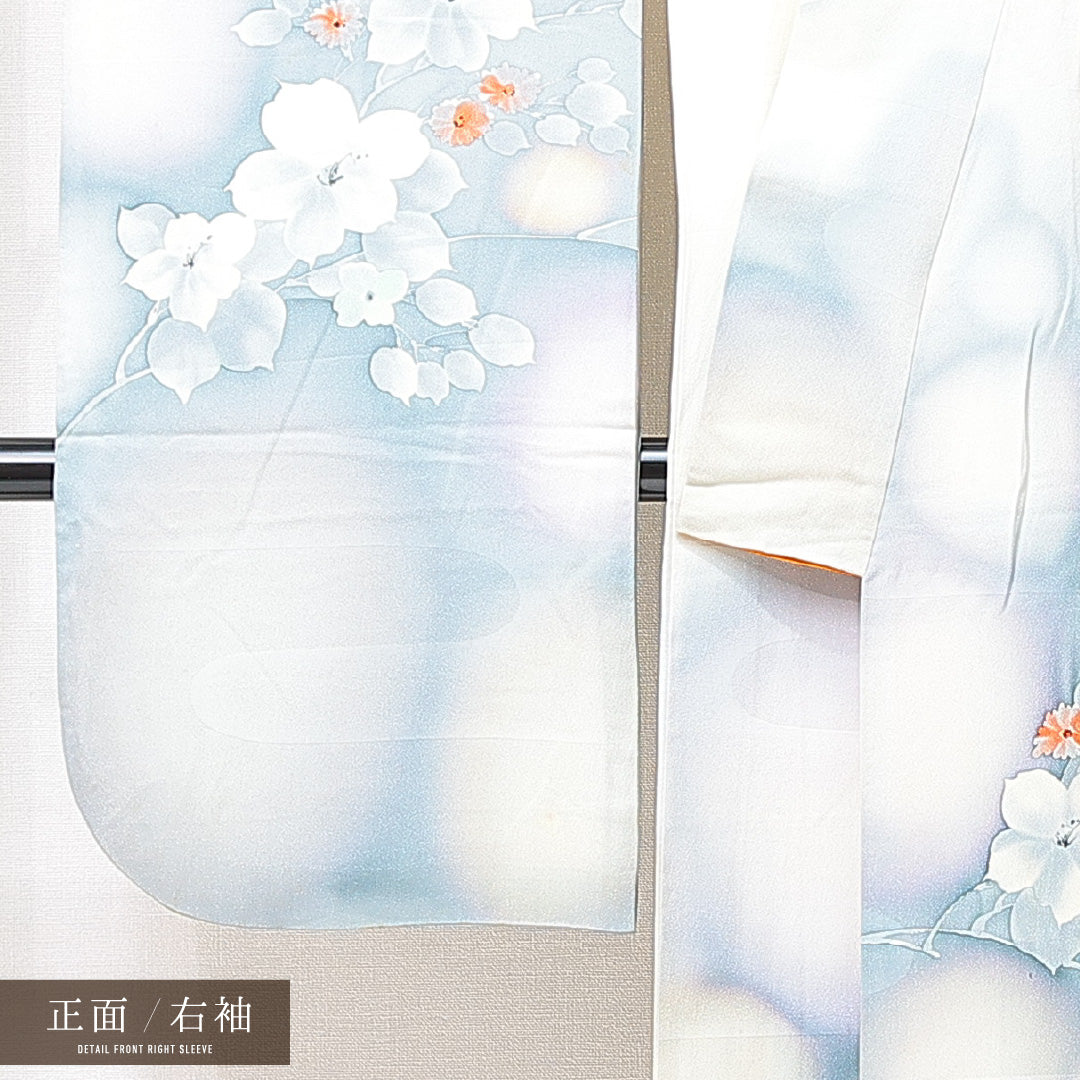 振袖 袷 身丈158cm 裄丈65cm フォーマル Cランク Mサイズ 正絹 広衿 桔梗 1213-F0700