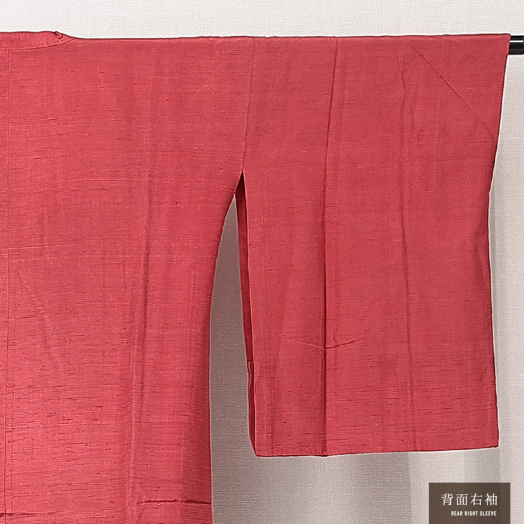 道行コート 袷 身丈122cm 裄丈65cm 正絹 Cランク セミフォーマル Mサイズ ポケットあり 無地 ピンク系 HP 1237-15297