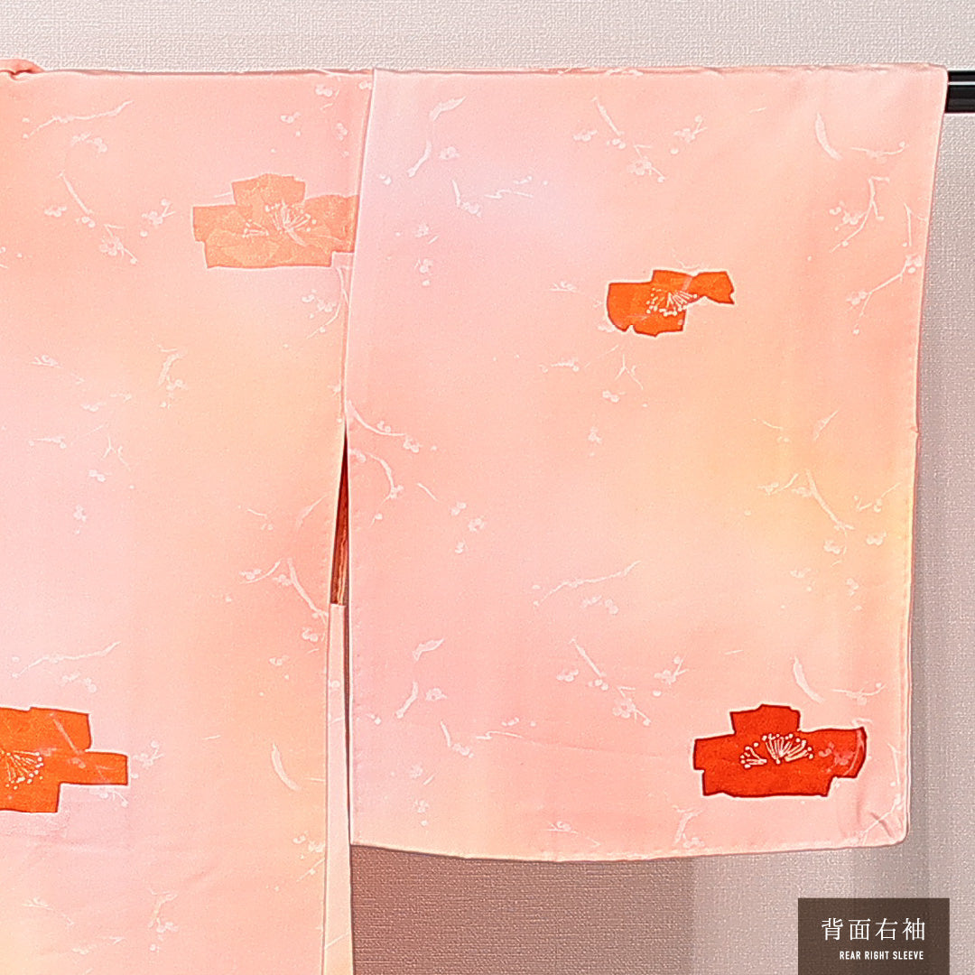 羽織 袷 身丈82cm 裄丈62cm 正絹 Cランク カジュアル Sサイズ 創作柄 ピンク系 HP 1232-15251