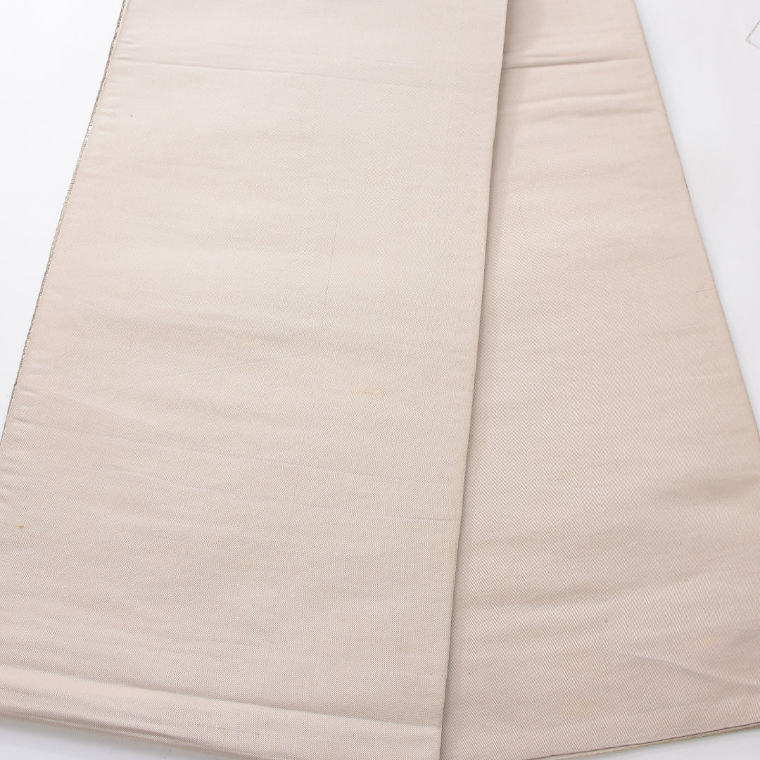 袋帯 帯丈412cm セミフォーマル 六通 Cランク 正絹 流水 ベージュ系 1223-02250