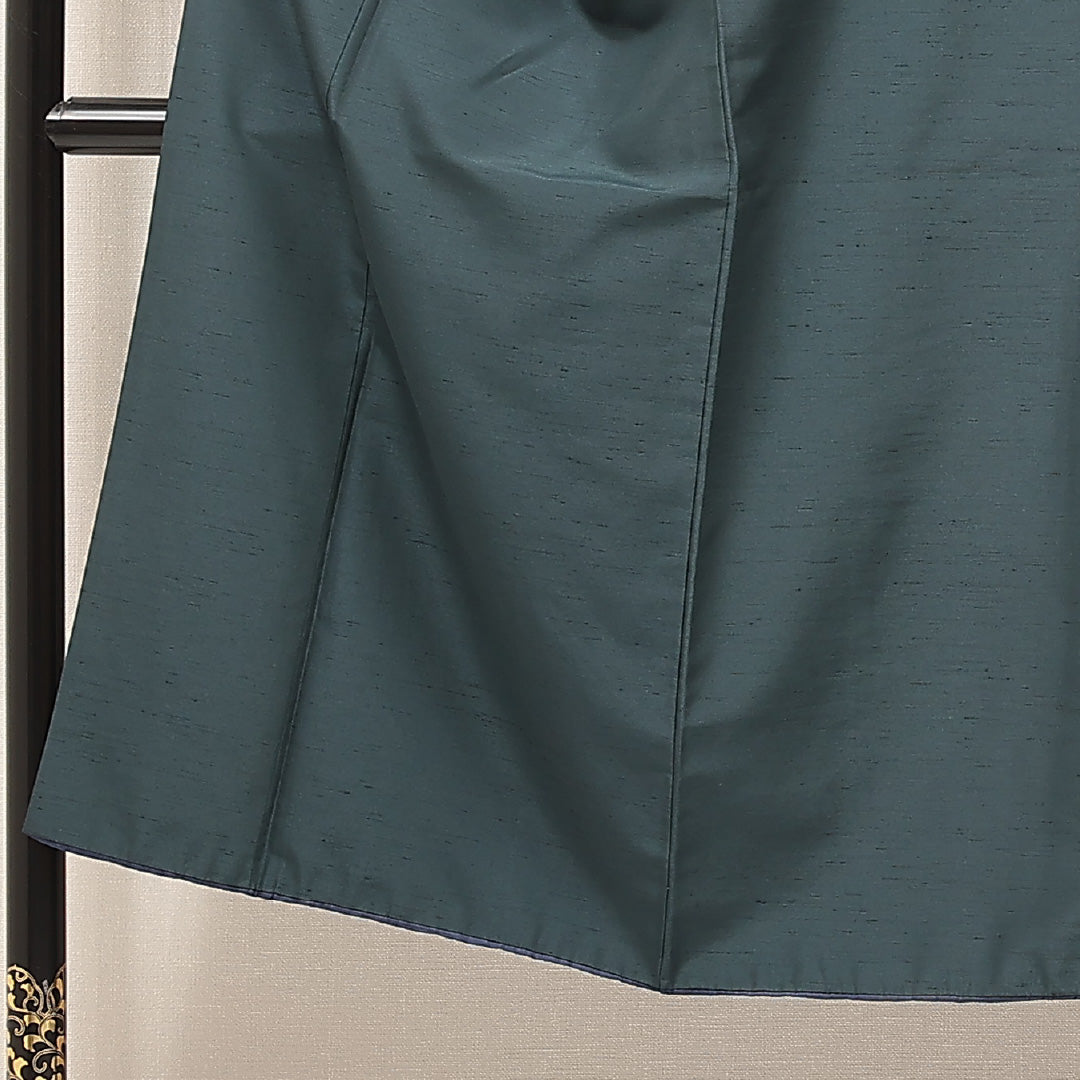 洗える着物 男着物 袷 身丈138cm 裄丈73cm ポリエステル Sランク カジュアル 棒衿 Sサイズ 無地 紺系 RP 1224-16884