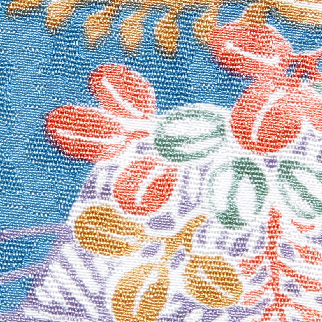 小紋 洗える着物 袷 身丈161cm 裄丈64cm ポリエステル Sランク Lサイズ 広衿 インフォーマル 古典柄 青系 1215-16208