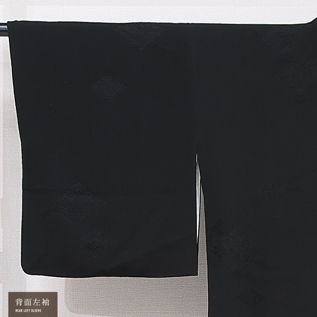 道行コート 袷 身丈82cm 裄丈64cm 正絹 Sランク セミフォーマル Mサイズ 創作柄 黒系 RP 1237-15315