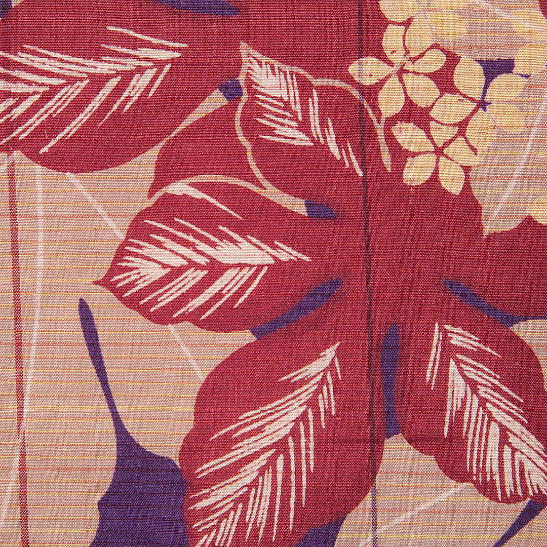 アンティーク 羽織（紬） 袷 身丈96cm 裄丈63cm 正絹 Aランク Sサイズ バチ衿 後染め 天狗の葉 緑系 1217-15180