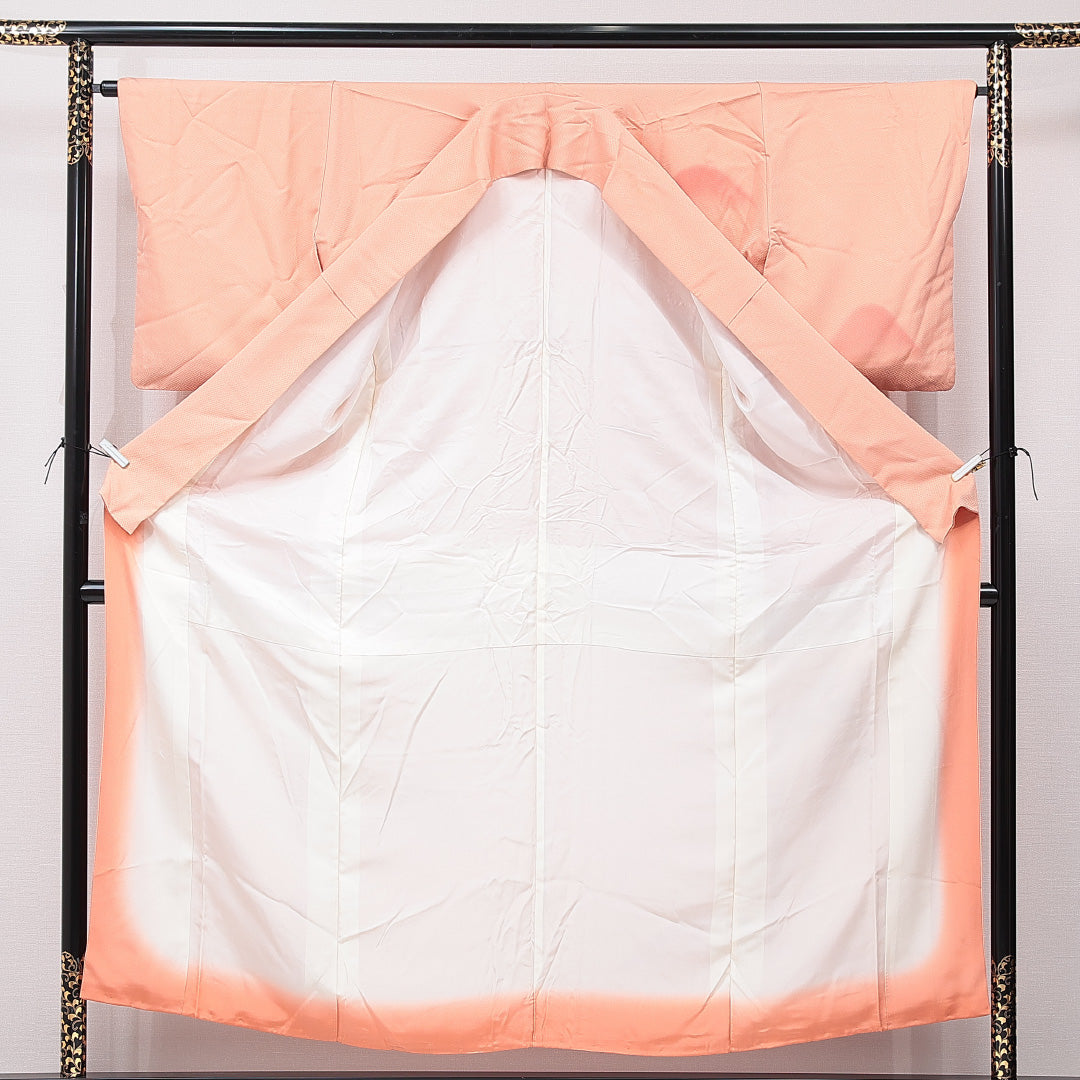 付下げ 袷 身丈153cm 裄丈63cm 正絹 Aランク インフォーマル 広衿 Sサイズ 花柄 ベージュ系 HP 1218-15333