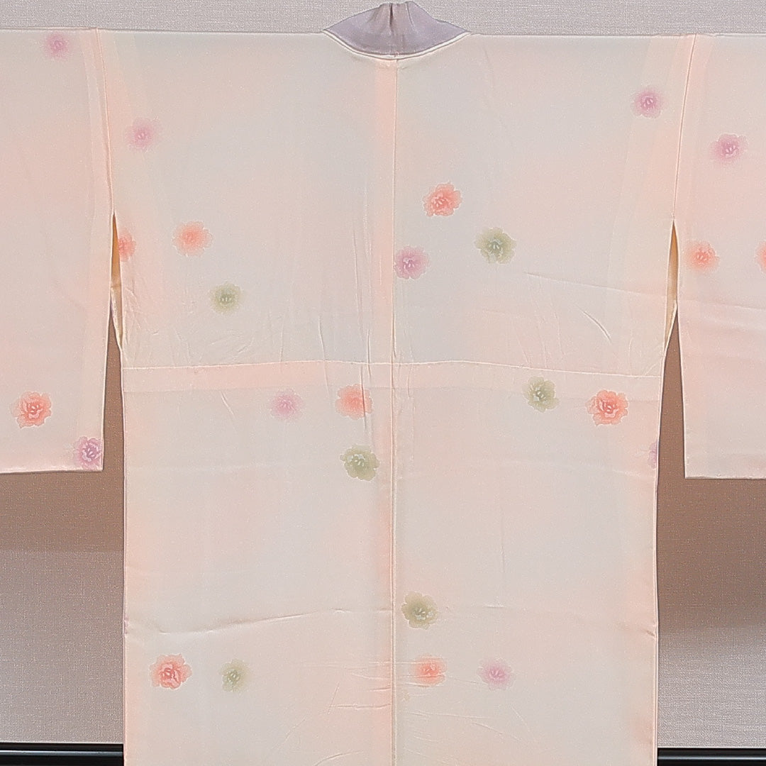 長襦袢 無双袖 身丈129cm 裄丈64cm 正絹 Sランク Lサイズ 芙蓉 ピンク系 RP 1239-16633
