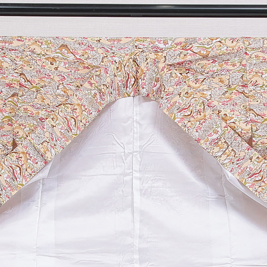 洗える着物 小紋 袷 身丈158cm 裄丈63cm ポリエステル Sランク インフォーマル 広衿 Mサイズ 茶屋辻 多色系 RP 1221-15999
