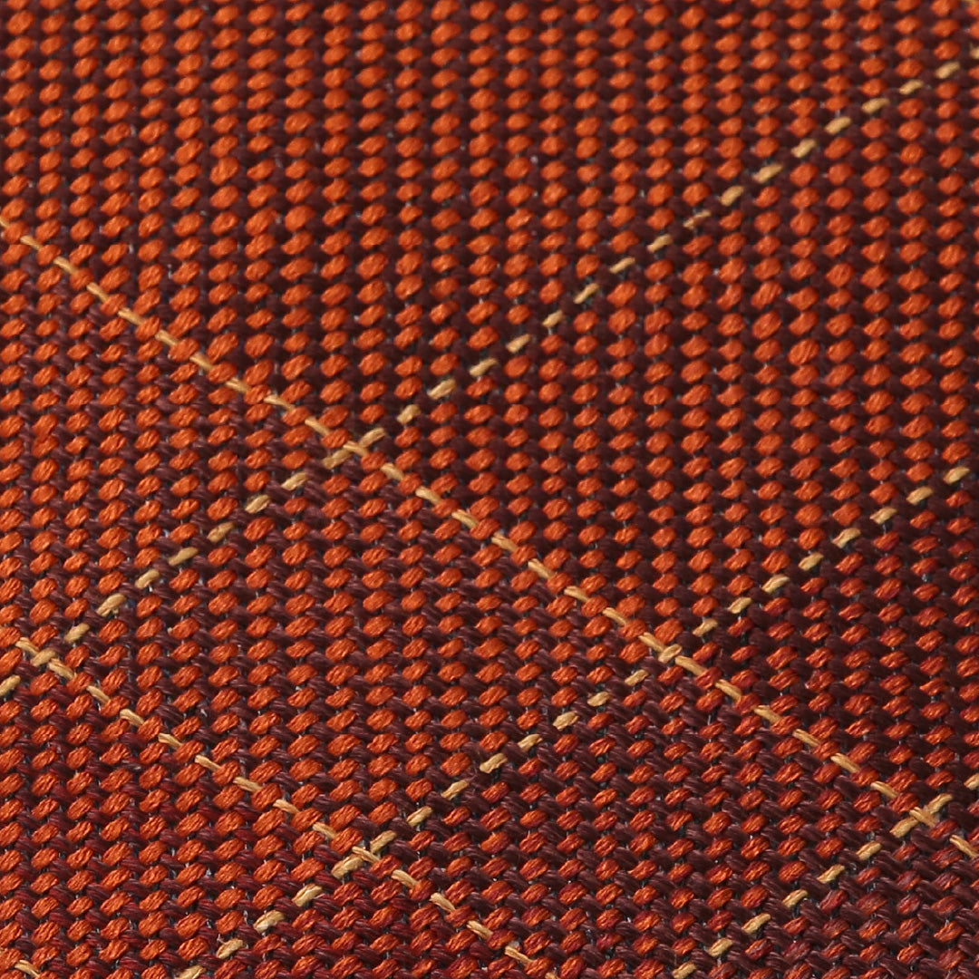 袋帯 帯丈440cm インフォーマル 六通 Aランク 正絹 格子 朱系 1223-02078