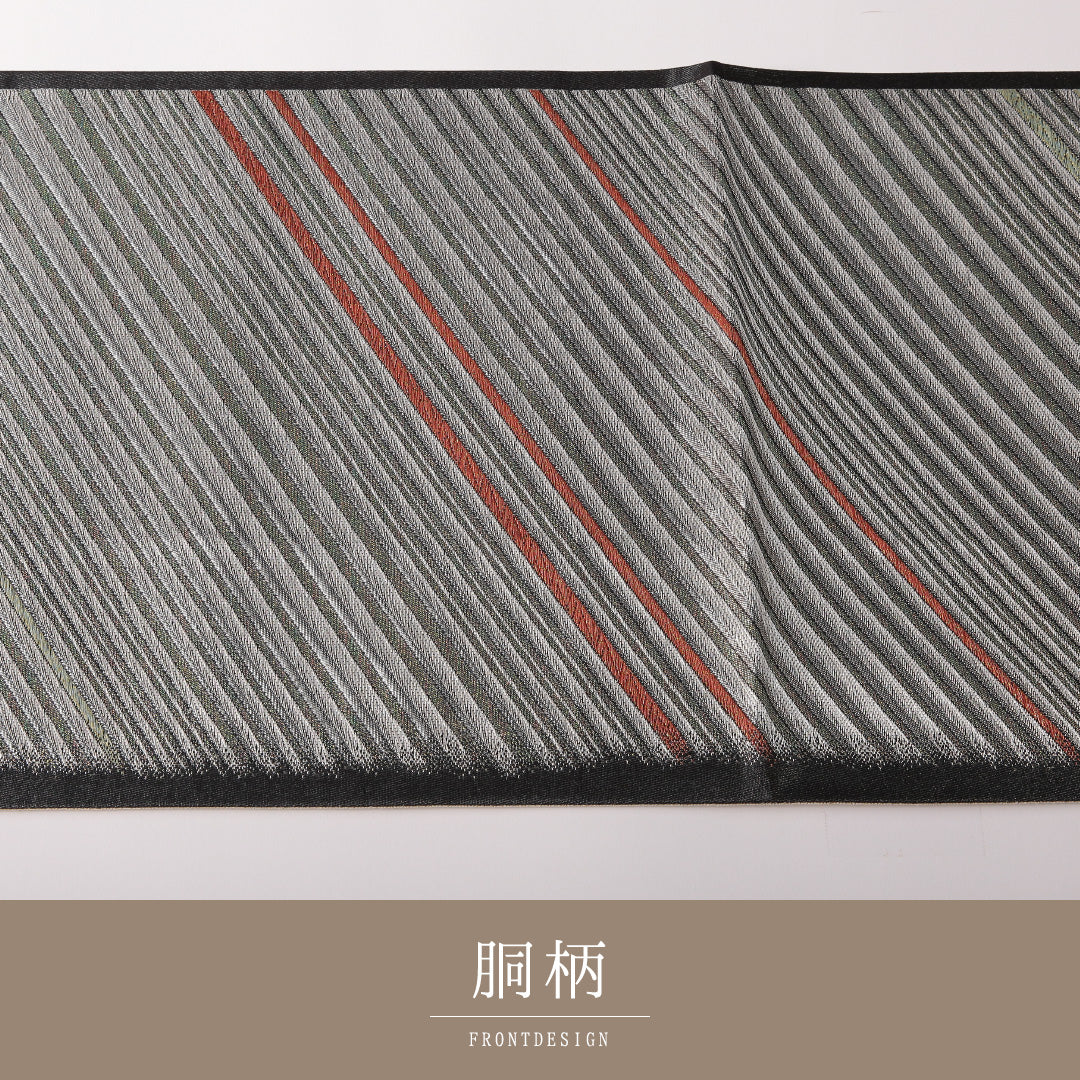 袋帯 帯丈442cm 正絹 全通 インフォーマル 銀霞 黒系 1243-01817