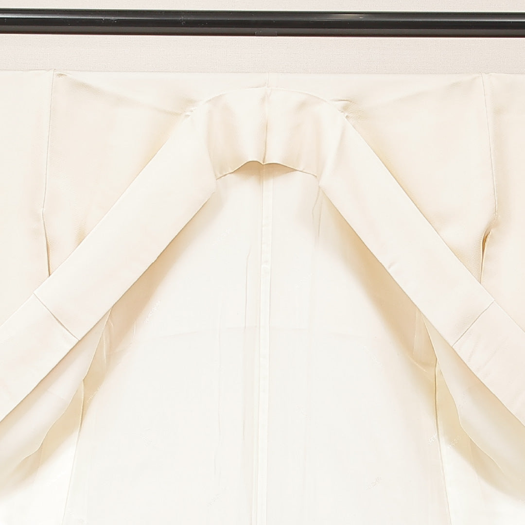 訪問着 袷 身丈158cm 裄丈64cm 正絹 Cランク Mサイズ 広衿 セミフォーマル 流水 菊 クリーム系 1212-16911