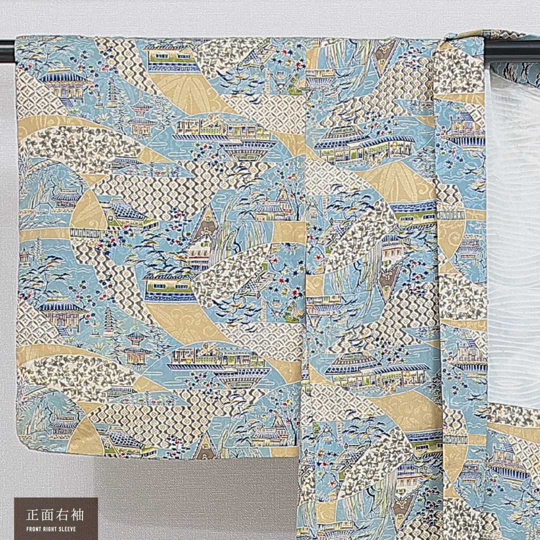 羽織 袷 身丈75cm 裄丈62cm 正絹 Sランク カジュアル Sサイズ 茶屋辻 多色系 RP 1232-16118