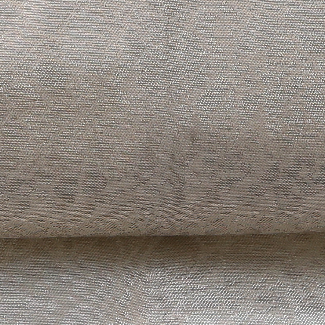 九寸名古屋帯 帯丈358cm セミフォーマル 名古屋仕立て ポイント柄 Cランク 正絹 雪輪 牡丹 銀系 1224-03646