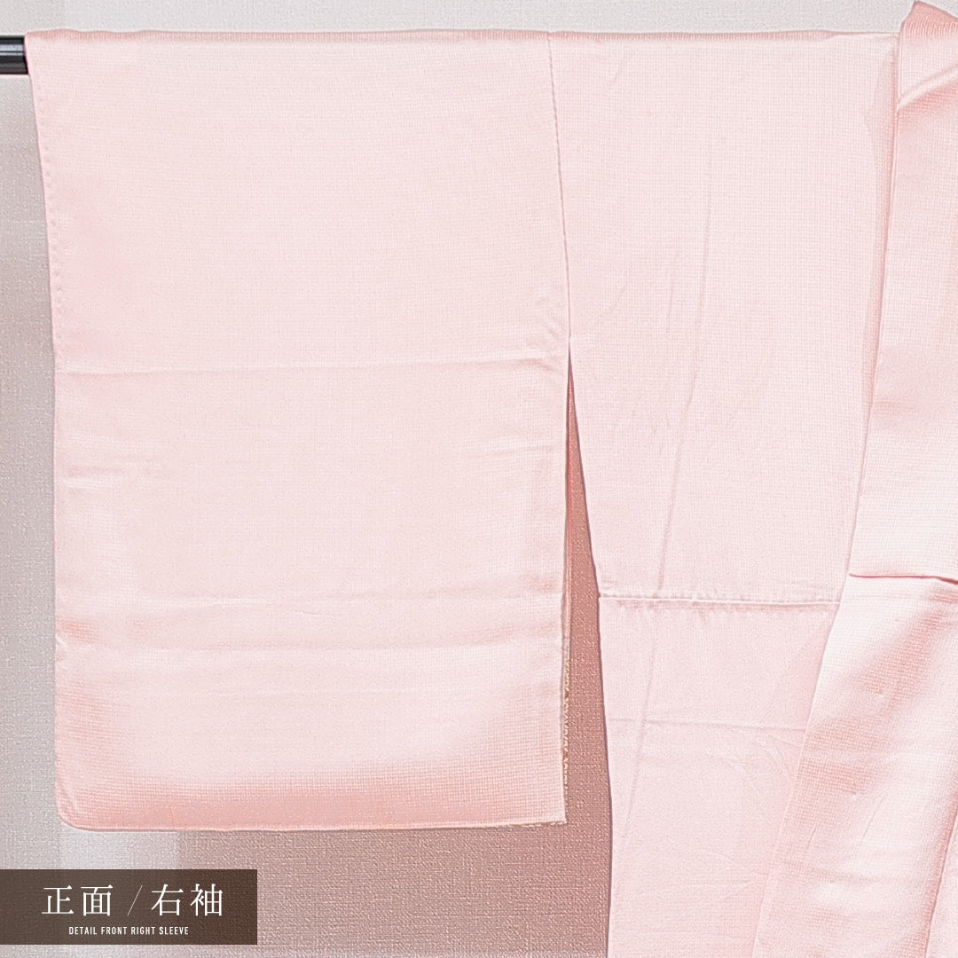 訪問着 袷 身丈153cm 裄丈64cm 正絹 Cランク セミフォーマル 広衿 Sサイズ 金彩 七宝 牡丹 ピンク系 LP 1217-15196