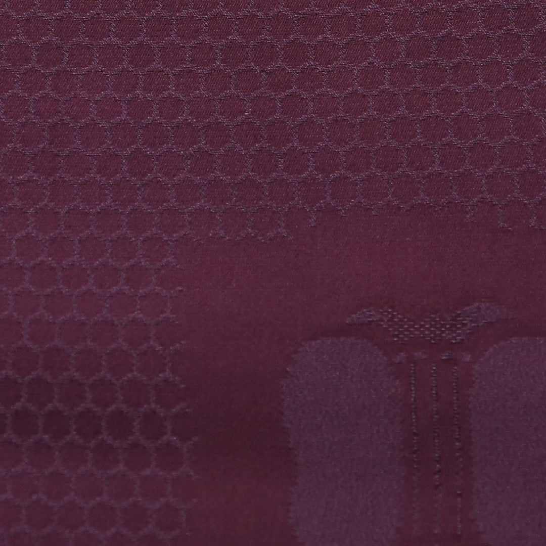 アンティーク 九寸名古屋帯 帯丈289cm カジュアル 名古屋仕立て 全通 Aランク 正絹 染め帯 椿 紫系 1224-03683