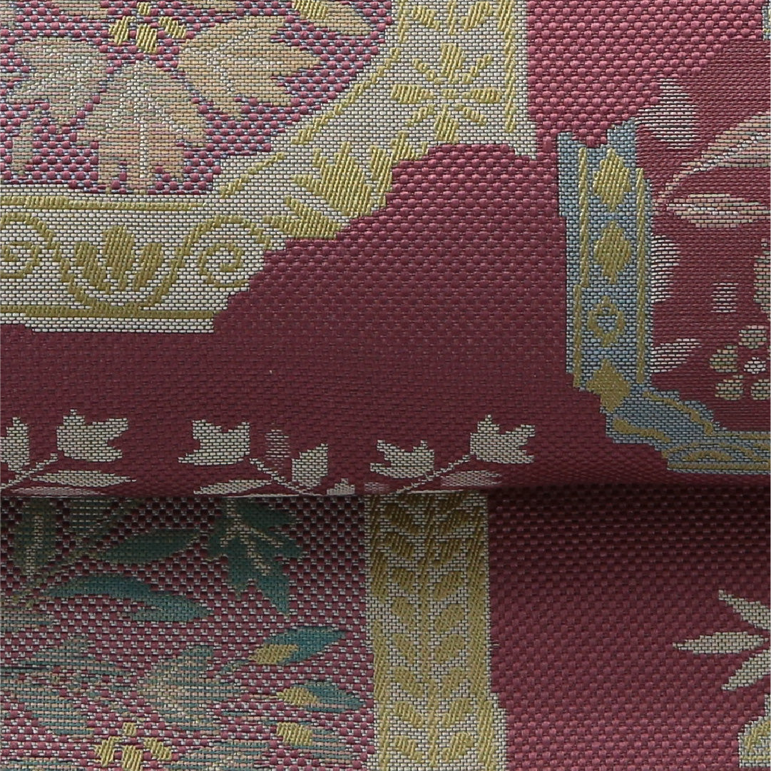 八寸名古屋帯 帯丈352cm カジュアル 松葉仕立て 六通 Aランク 正絹 色紙 ピンク系 1224-03196