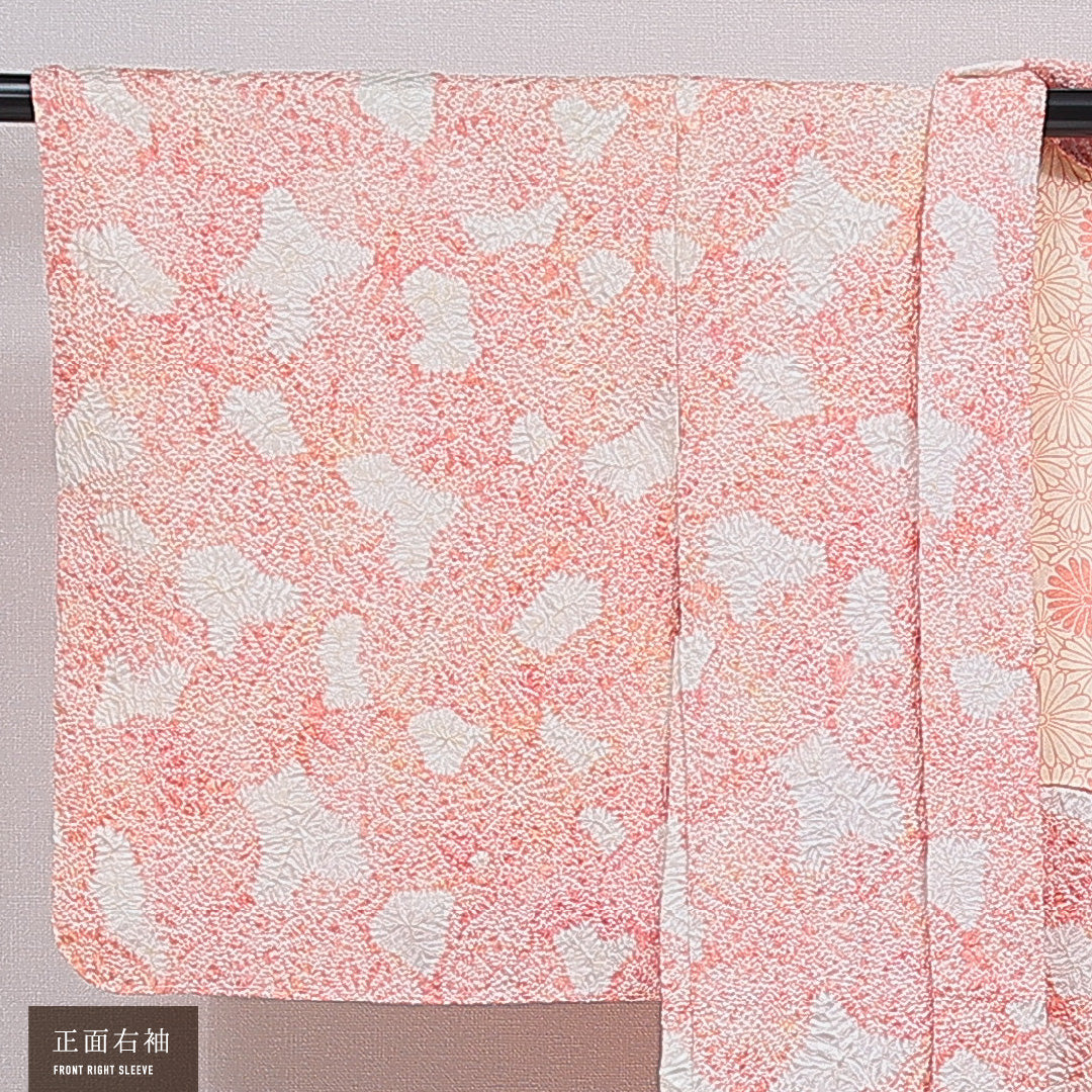 羽織 袷 身丈74cm 裄丈61cm 正絹 Sランク カジュアル Sサイズ 抽象柄 ピンク系 RP 1232-16840