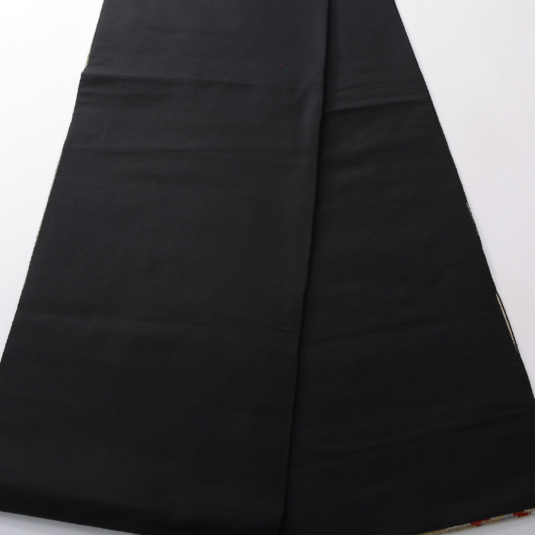 アンティーク 袋帯 帯丈400cm 六通 Aランク 正絹 鏡裏文 黒系 1223-02088
