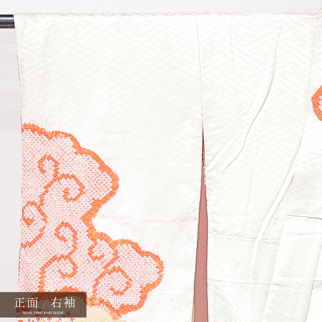 振袖 袷 身丈154cm 裄丈63cm フォーマル Cランク Sサイズ 正絹 広衿 牡丹 金駒刺繍 1213-F0701