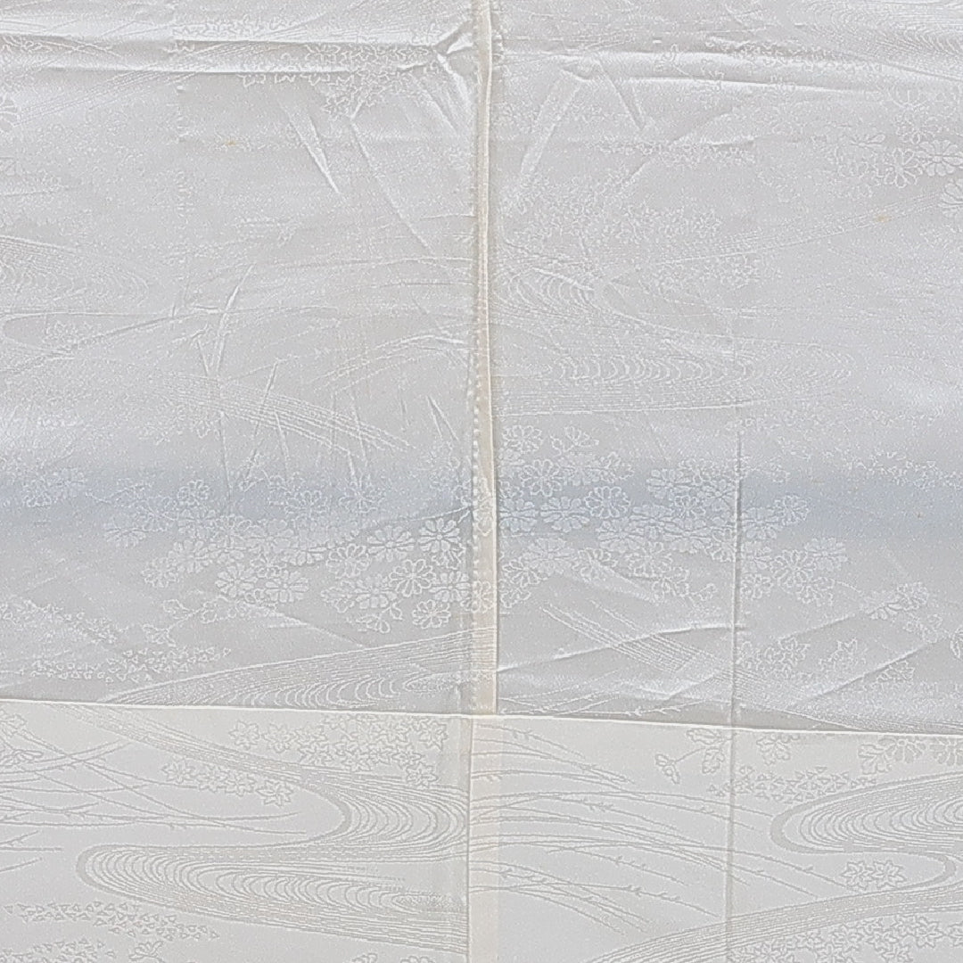 長襦袢 無双袖 身丈126cm 裄丈63cm 正絹 Cランク Mサイズ 流水 クリーム系 LP 1239-16504