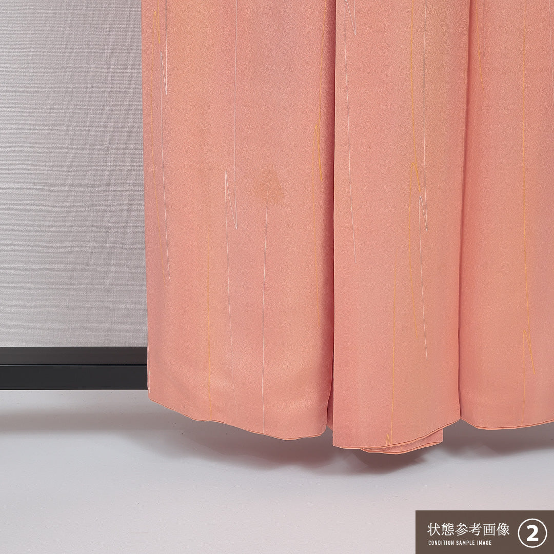 小紋 袷 身丈152cm 裄丈66cm 正絹 Bランク インフォーマル 広衿 Sサイズ 創作柄 ピンク系 RP 1221-15921