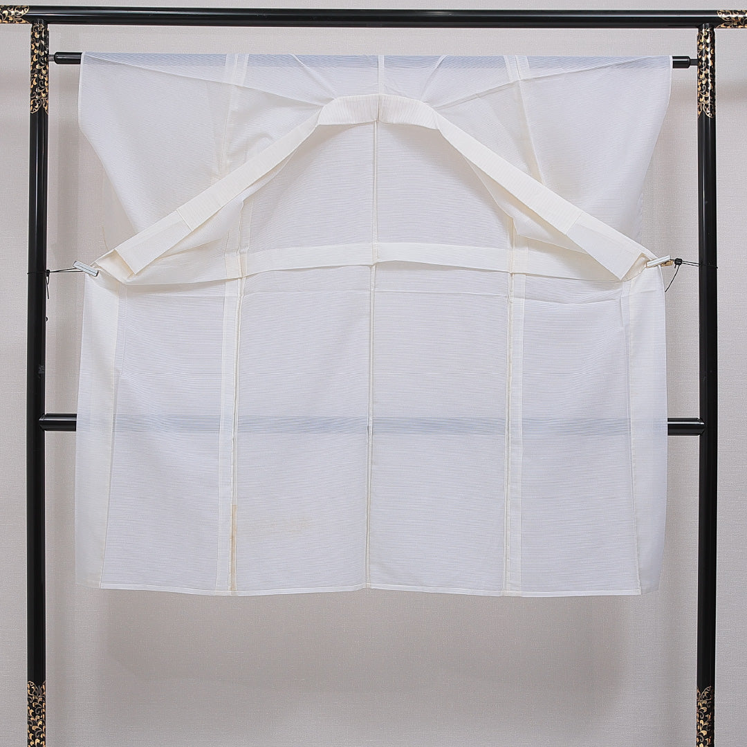 夏物 洗える着物 長襦袢 絽 身丈126cm 裄丈62cm ポリエステル Bランク Mサイズ 無地 白系 RP 1239-16598