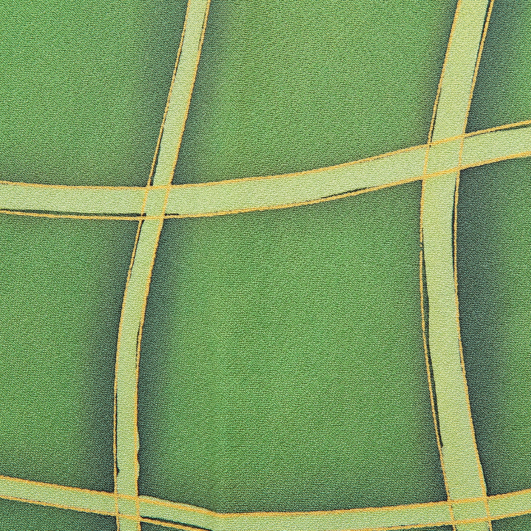 道行コート 洗える着物 袷 身丈81cm 裄丈65cm ポリエステル Aランク Mサイズ インフォーマル ポケットあり 格子 緑系 1263-16861