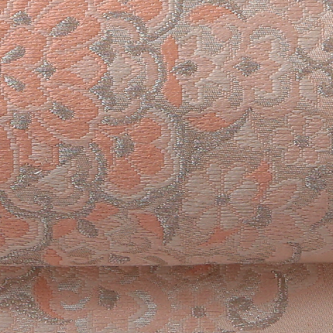 袋帯 帯丈424cm フォーマル 六通 Aランク 正絹 唐華 ピンク系 1223-01884