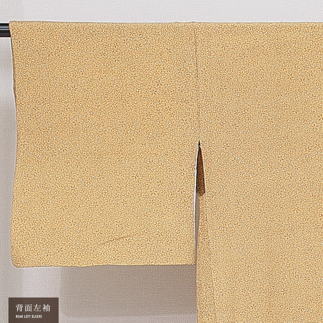 羽織 袷 身丈79cm 裄丈63cm 正絹 Aランク カジュアル Sサイズ 紐あり 梅 黄系 HP 1232-16126