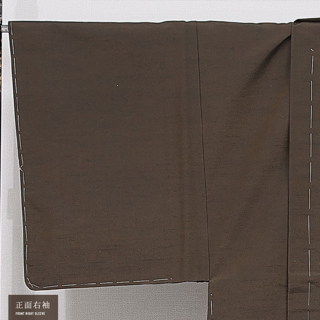 未使用品 羽織 男性用 袷 身丈87cm 裄丈68cm 正絹 Nランク カジュアル Mサイズ 無地 茶系 M4 1235-15772