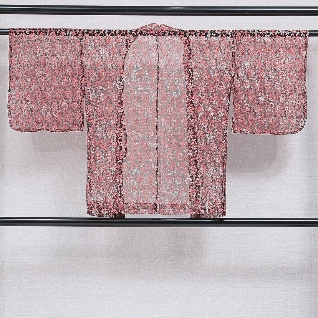 羽織 夏物 洗える着物 夏物 身丈77cm 裄丈61cm ポリエステル Sランク Sサイズ カジュアル 紐あり 風通織 花柄 多色系 1217-16180