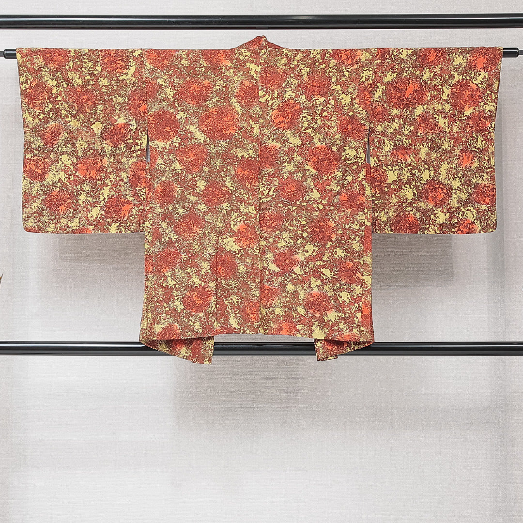 羽織 袷 身丈76cm 裄丈61cm 正絹 Sランク カジュアル Sサイズ 紐あり 創作柄 多色系 RP 1232-15272
