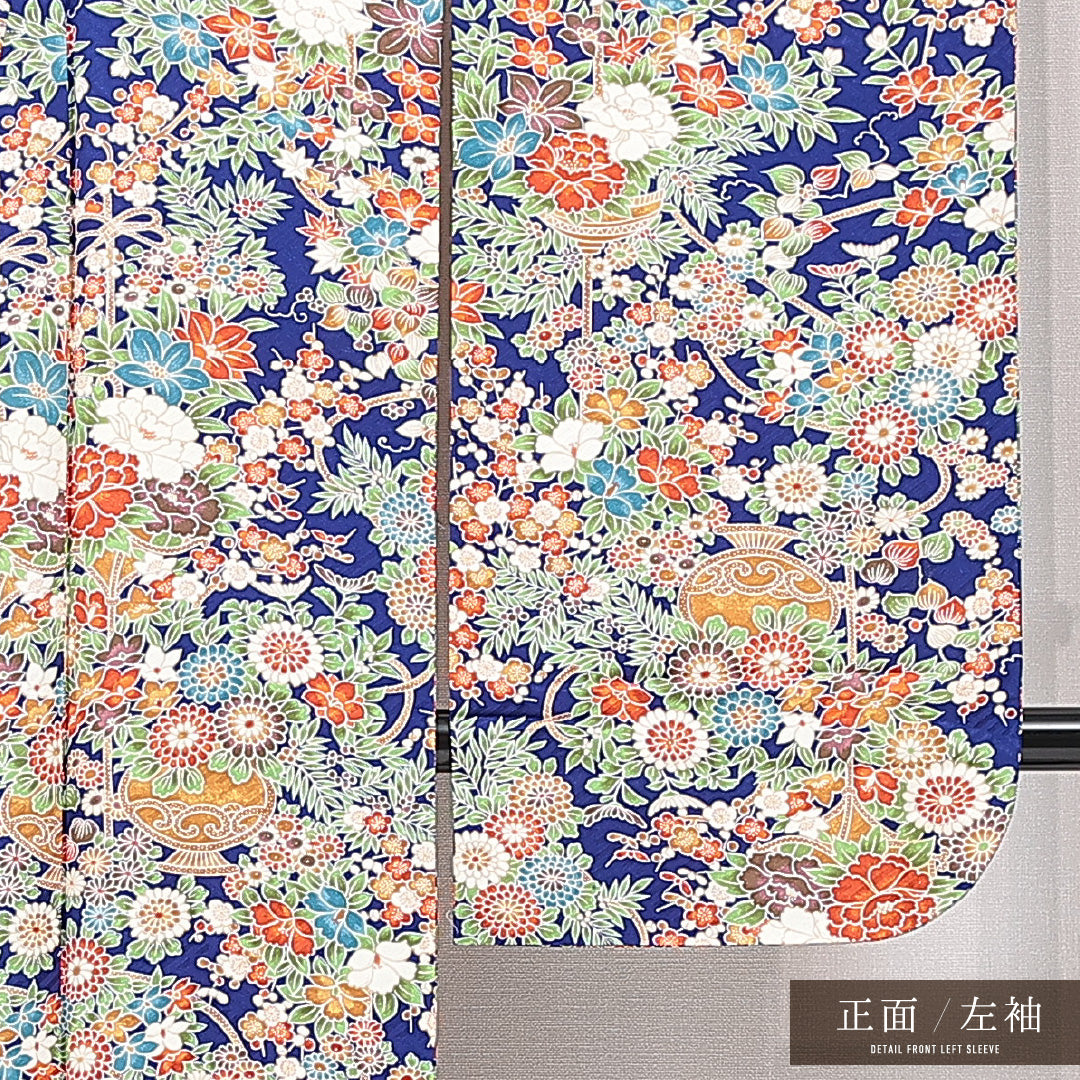 振袖 袷 身丈160cm 裄丈63cm フォーマル Bランク Lサイズ 正絹 広衿 壺 菊 1213-F0652