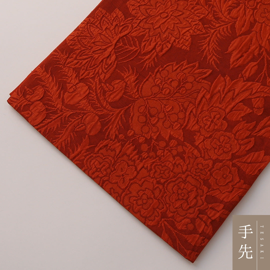 袋帯 帯丈436cm フォーマル 全通 未仕立て 帯芯なし Sランク 正絹 西陣織 唐華 朱系 1223-01880